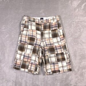 GapKids Madras Patchwork Plaid Shorts Youth 14 Preppy Coastal Cotton Y2K Summer